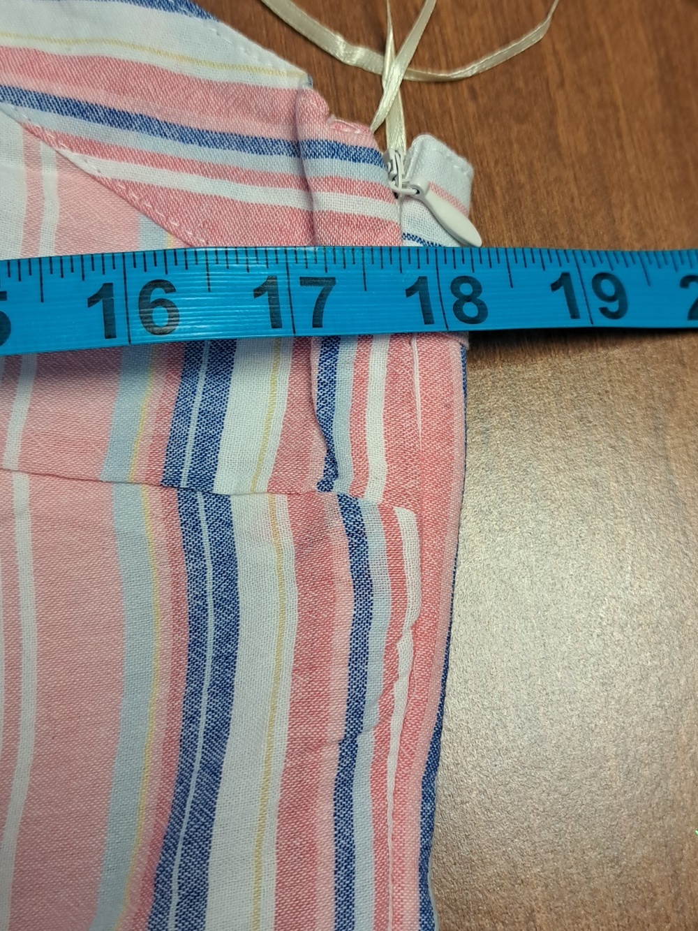 Umgee Pink & Blue Striped Tiered Midi Dress L Ptp 18" - Picture 7 of 7